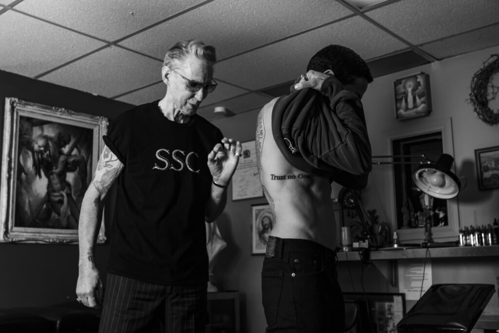 Mark Mahoney at work, photographed by Valentina Socci, Shamrock Social Club