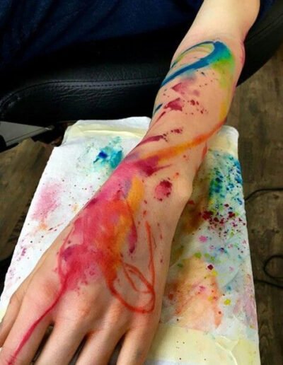 Abstract watercolour tattoo (artist unknown) via Pinterest