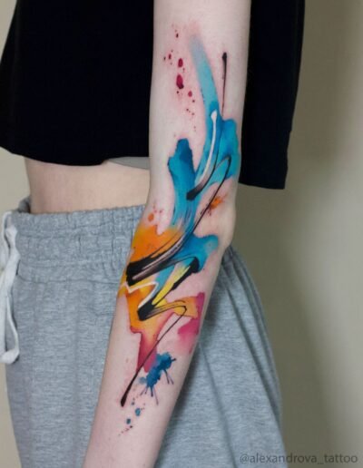 Abstract watercolour tattoo by @alexandrova_tattoo