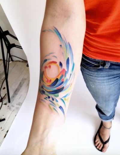 Abstract watercolour tattoo by @amandawachob