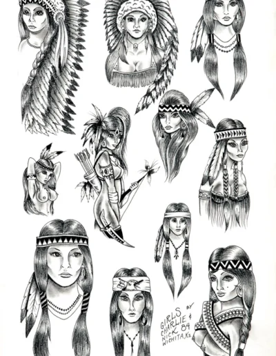 Charlie and Nick - End of the Trail Flash 1984 - Native American Girls, via goodtimecharlie.net