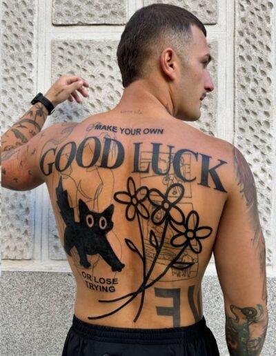 Make your own good luck script and lettering tattoo by @infrababy