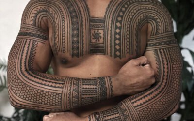 Filipino tattooing: Tatak (batok) chest and sleeves tattoo by Ayla Roda @tatakbyayla