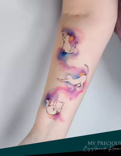 Watercolour cats by @amanda.mypreciousink