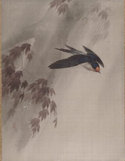 A Swallow in the Rain, Okada Baison, Meiji period (1868–1912), Japan. The Met Collection