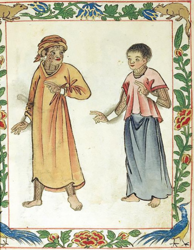 Filipino tattooing: A Visayan timawa (warrior-nobility) couple in the Boxer Codex (1590)