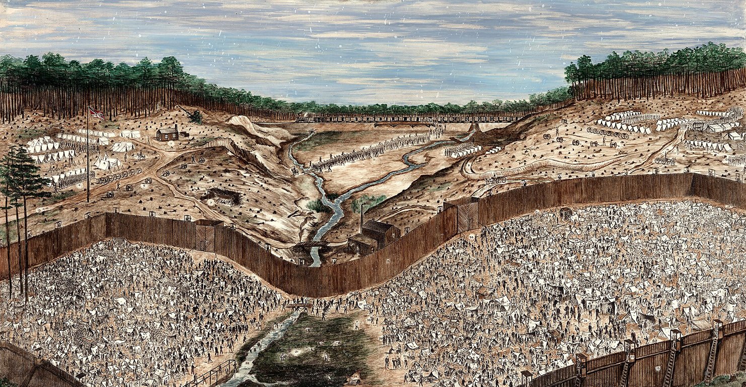 A drawing of Andersonville Prison by Thomas O'Dea, former prisoner, 1884