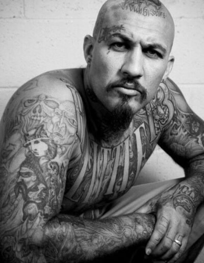 A man with teardrop tattoos (probably prisoner, original source unknown)