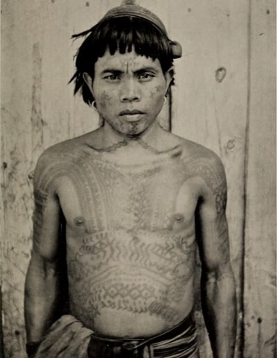 Filipino tattooing: A tattooed Bontoc warrior (1903) from the University of California publications in American archaeology and ethnology