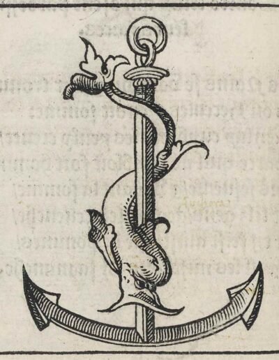 Anchor from Livret des emblemes of Andreas Alciatus (1492-1550). Translated from Latin by Jean Le Fèvre (1493-1565). Paris: Christian Wechel, 1536