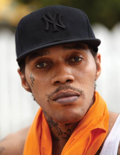 Adidja Azim Palmer, aka Vybz Kartel (Jamaican dj, singer and songwriter) with teardrop tattoos