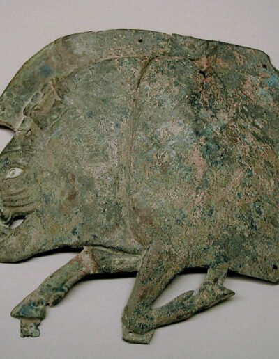 Bronze plaque in the shape of a boar (ca. 5th–4th century BCE) Greece. The Met Collection