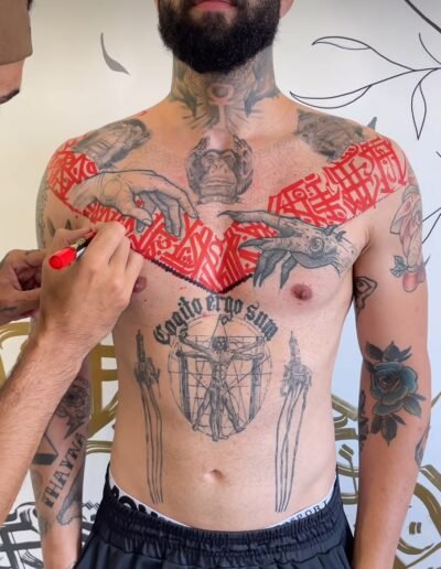 Calligraphy tattoo by Rafael Fumis @rsantostattoo