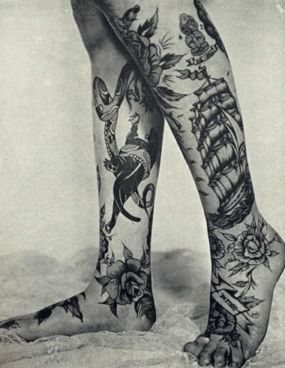 Cindy Ray aka Bev Nichols also known as the classy lassie with the tattooed chassis, Australia, 1960s