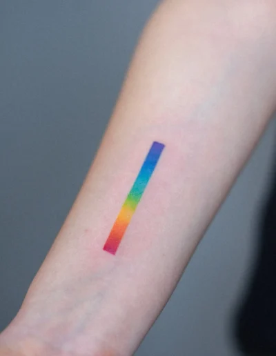 Colour gradient handpoke tattoo by Nano (Ponto) @pontotattoo