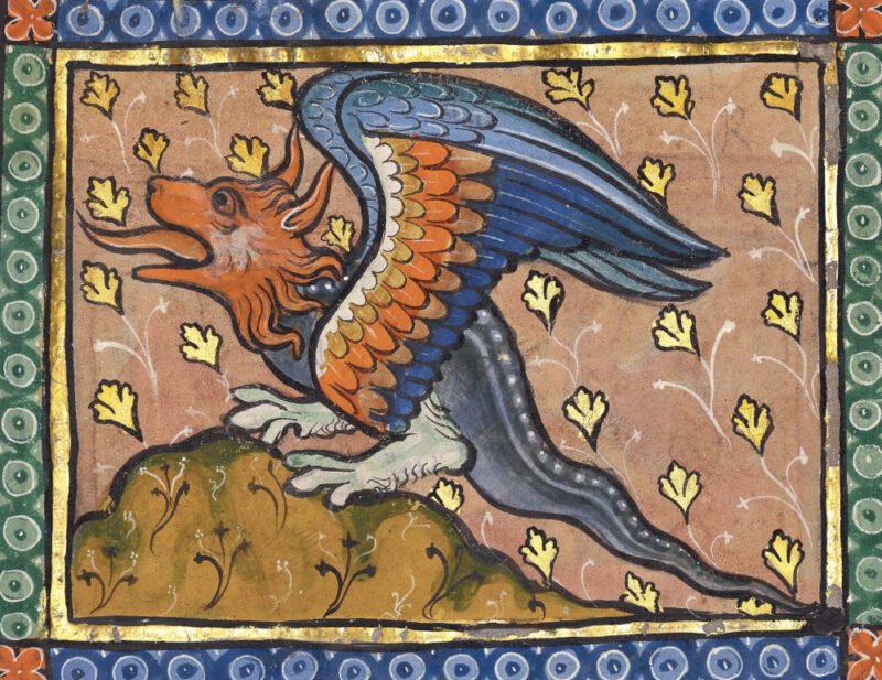 Dragon illustration from a Franco-Flemish bestiary (13th Century)