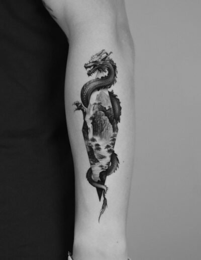 Dragon tattoo by Paweł Indulski @pawelindulski