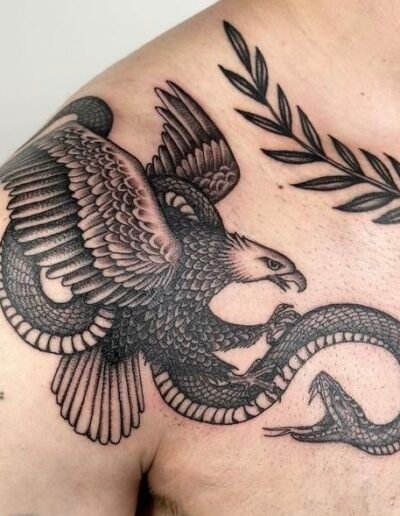 Eagle & snake, artist unknown