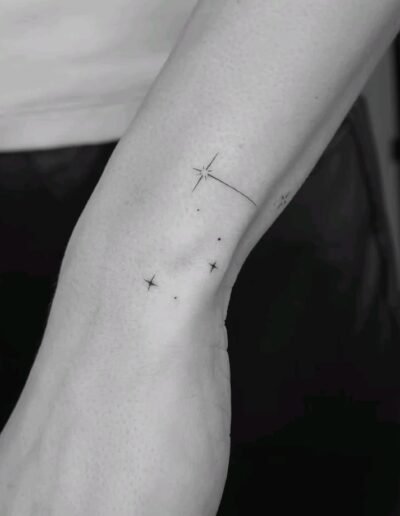 Fine line stars tattoo via Pinterest