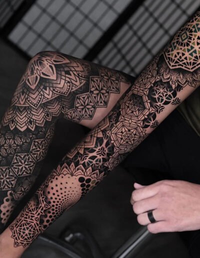 Geometry and mandala tattoo by Raul Wesche @weschetattoo