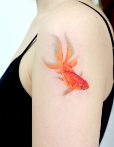 Goldfish tattoo by Eunyu @eunyutattoo