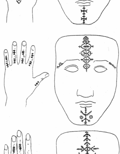 Harqūs face and hand painting (after J. Herbert, 2000)