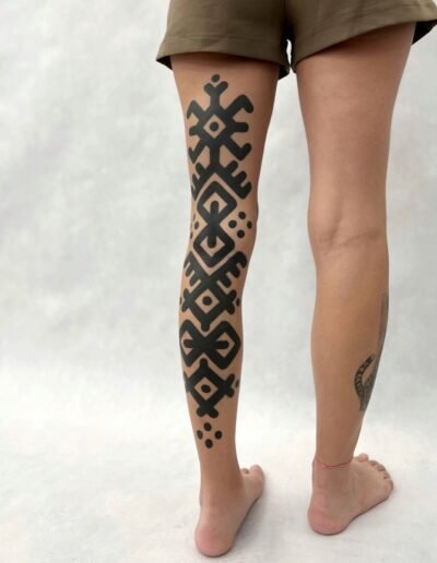 Heavy ornamental blackwork tattoo by Thejuca @thejuca