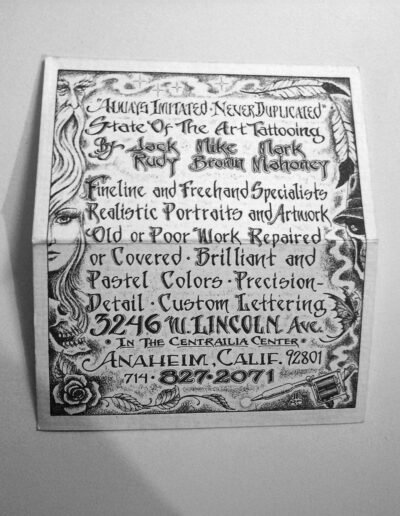 Jack Rudy's original business card. Private collection.