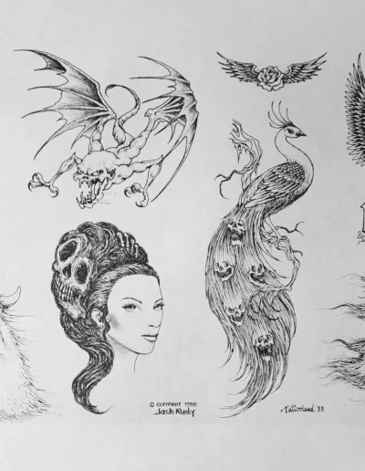 Tattoo flash by Jack Rudy, 1988