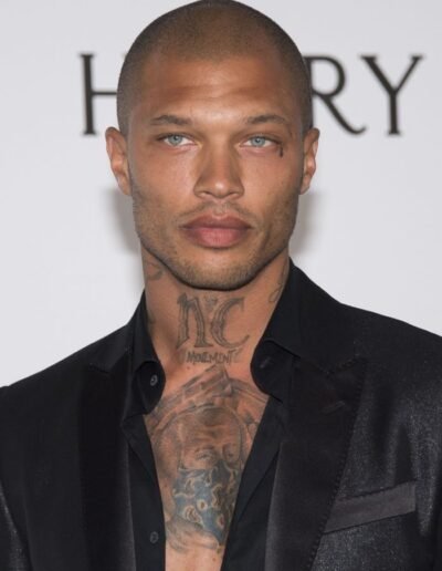 James Meeks (convict model) with a teardrop tattoo
