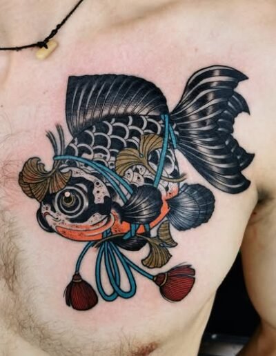 Japanese black goldfish by Sara Hobbs