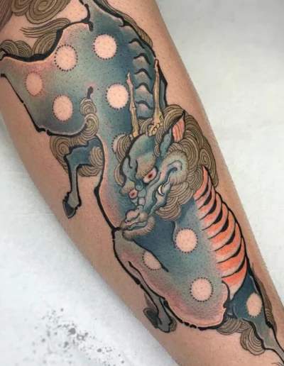 Kirin tattoo by Alejandro Monea @alejandro_monea