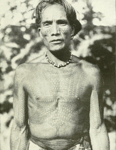 Filipino tattooing: Lakay Wanawan - Kalinga people (c.1912) by Dean C. Worcester, National Geographic Magazine