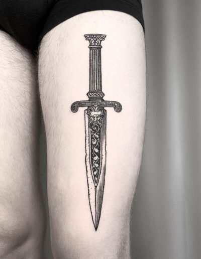 Dagger tattoo by Kajetan Karczewski @kajetankarczewski