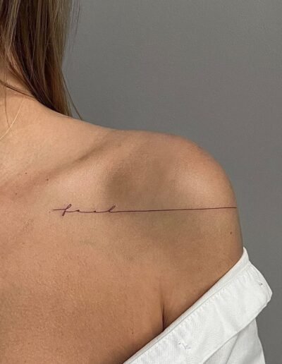 Minimalist hairline feel tattoo (artist unknown) via Pinterest