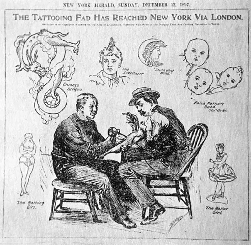 The Tattooing Fad Has Reached New York Via London - New York Herald, 1897