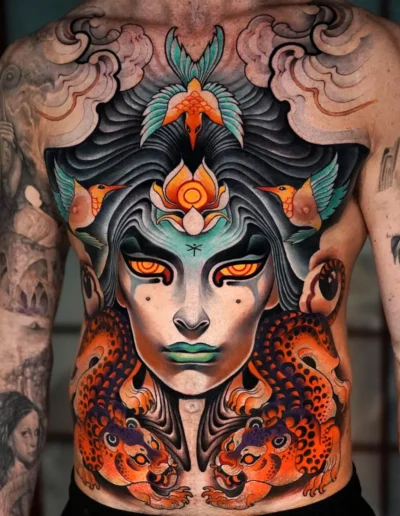 Neo-traditional tattoo by Amayra @amayratattoo