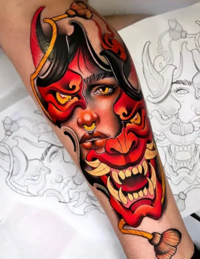 Neo-traditional tattoo by Viviana Calvo @vivianacalvotattoo