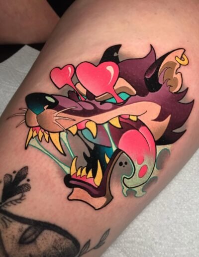 New school tattoo by Lehel Nyeste @lehelperspektiv