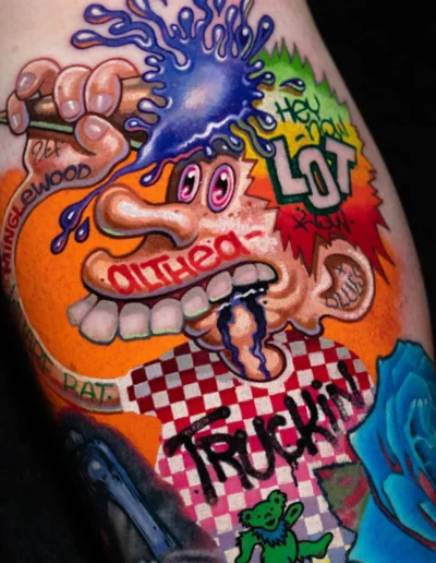 New school tattoo from Love Machine NYC @l_o_v_e_machine