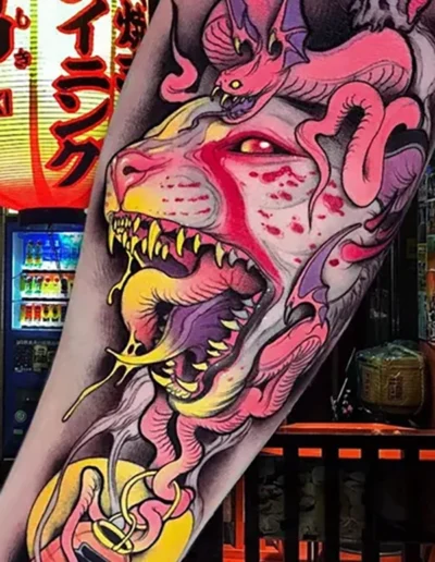 New school tattoo piece by Brando Chiesa @brandochiesa