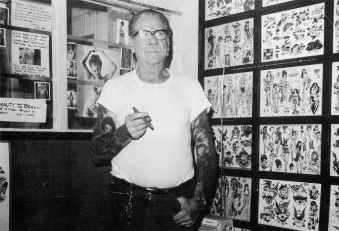 Norman "Sailor Jerry" Collins in his studio