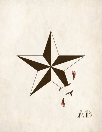 Old School Star tattoo design by Adriano Belloti @adrianobelloti