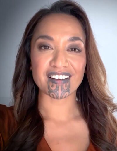 Oriini Ngawai Kaipara (2022) with moko New Zealand politician, broadcaster and journalist, by UN Human Rights, screenshot released under the Creative Commons license