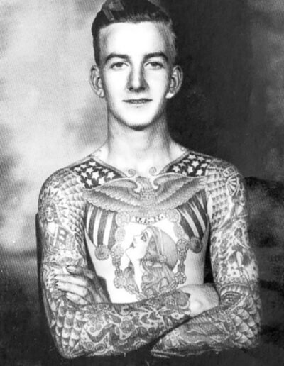 Portrait of Bob Shaw with Tattoos by Bert Grimm, C.1944
