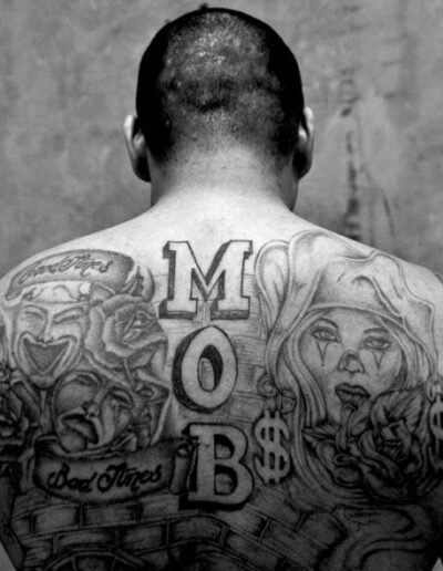Prison tattoo (back) from American Prison Tattoos by Robert Gumpert (robertgumpert.com)