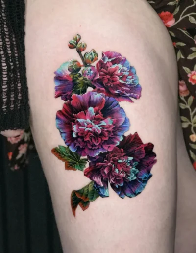 Realistic flower tattoo by Nonlee @non_lee_ink