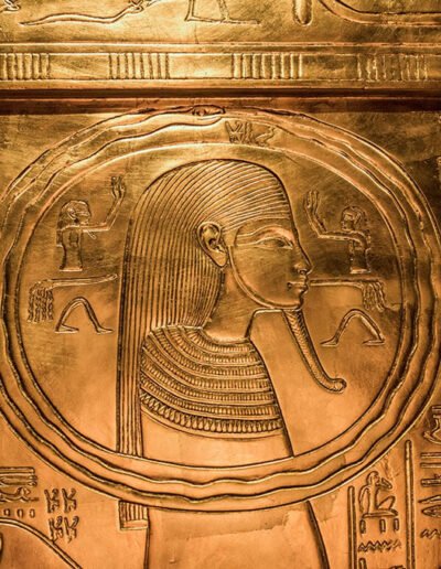 First known representation of Ouroboros in the tomb of Pharaoh Tutankhamun. Grand Egyptian Museum, Cairo.