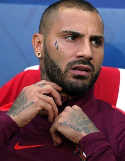 Ricardo Quaresma (Portuguese former professional footballer) with teardrop tattoos