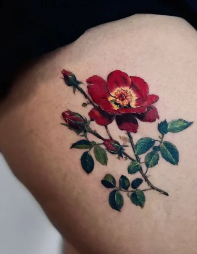 Rose tattoo by Mais @mais.hmaidan